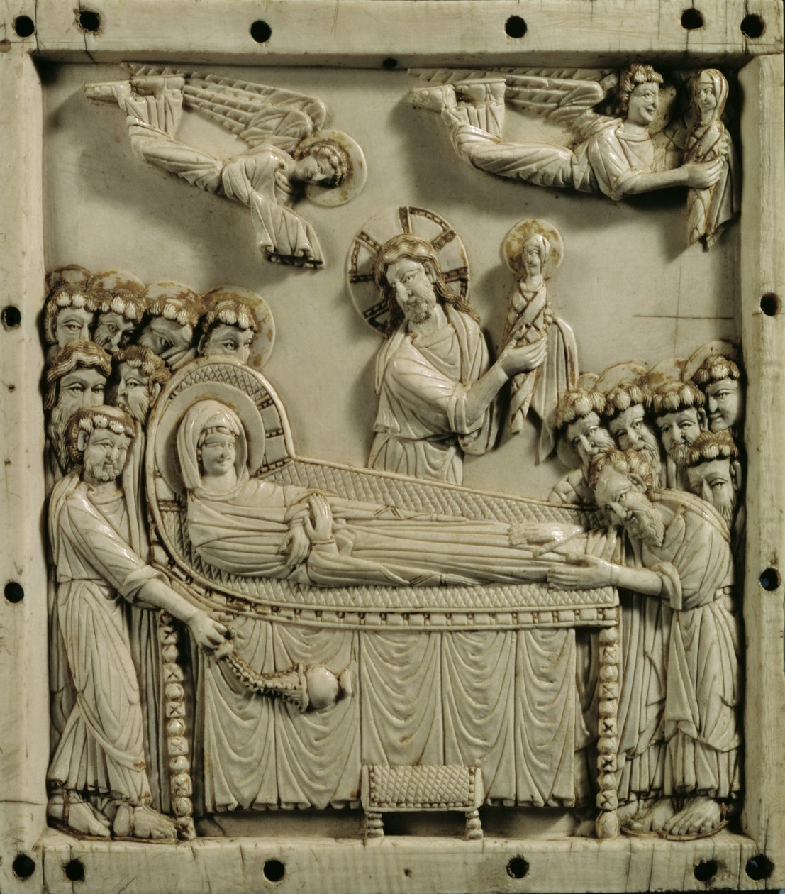 Mort de la Vierge Marie ("Koimesis"), Byzantin (ivoire) - Master Byzantine