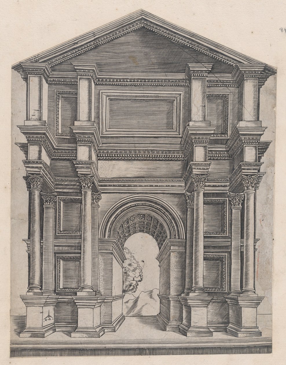 Speculum Romanae Magnificentiae : Arc par Maître GA avec le Caltrop, XVIe siècle - Master GA