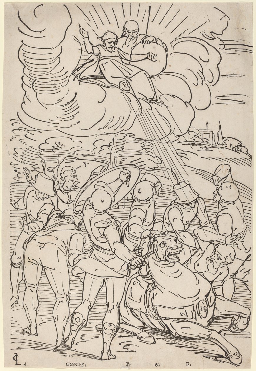 La Conversion de Saint Paul - Master G.G.N. after Luca Cambiaso