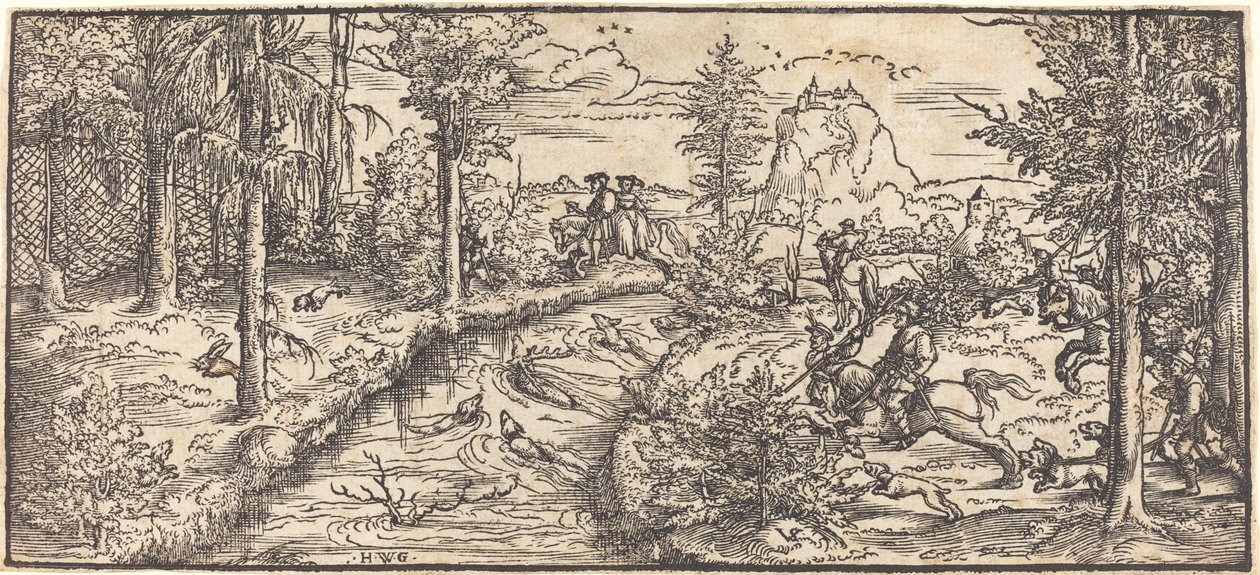 Chasse au cerf dans un paysage - Master H.W.G.