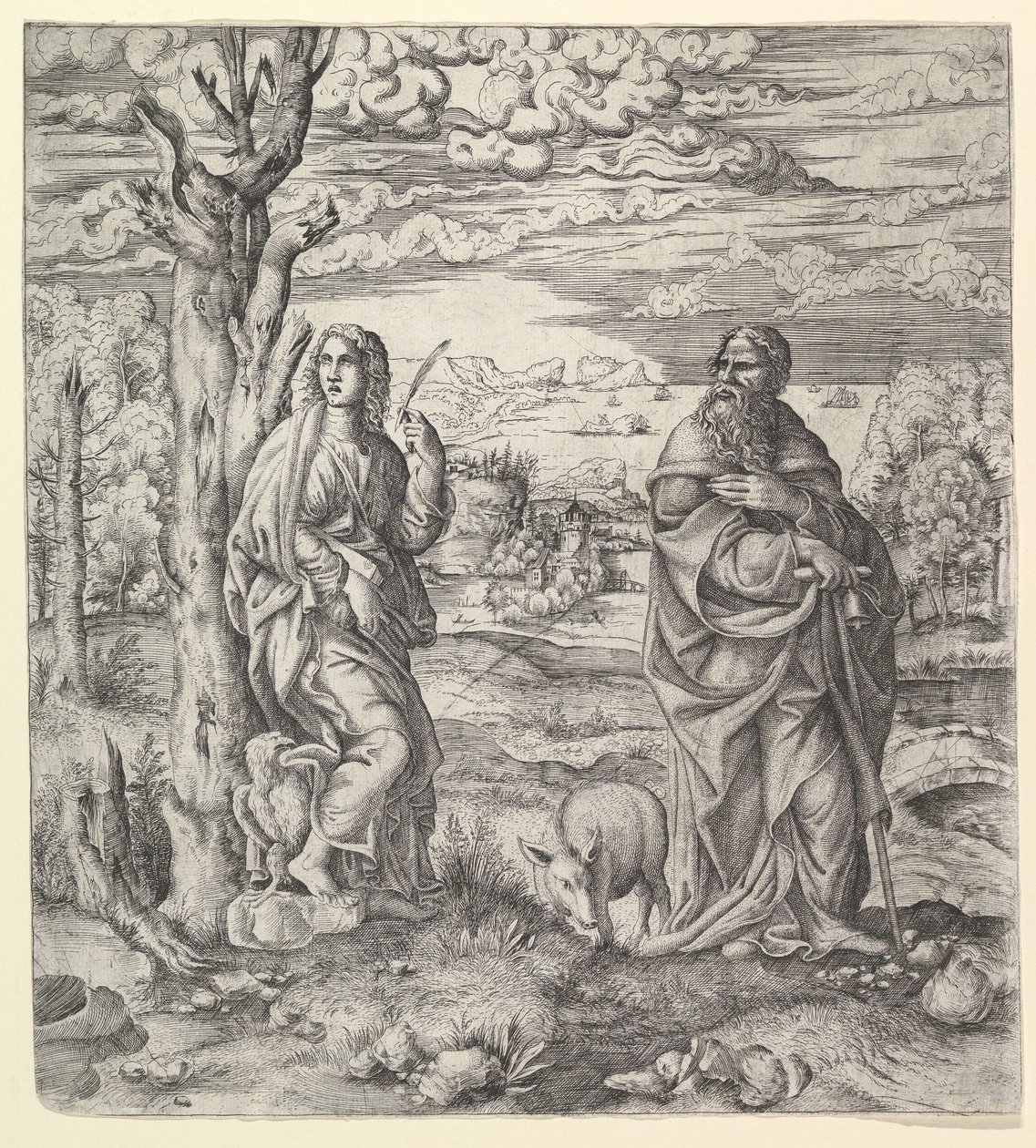 Saint Jean et Antoine dans un paysage, vers 1544-45 - Master IQV