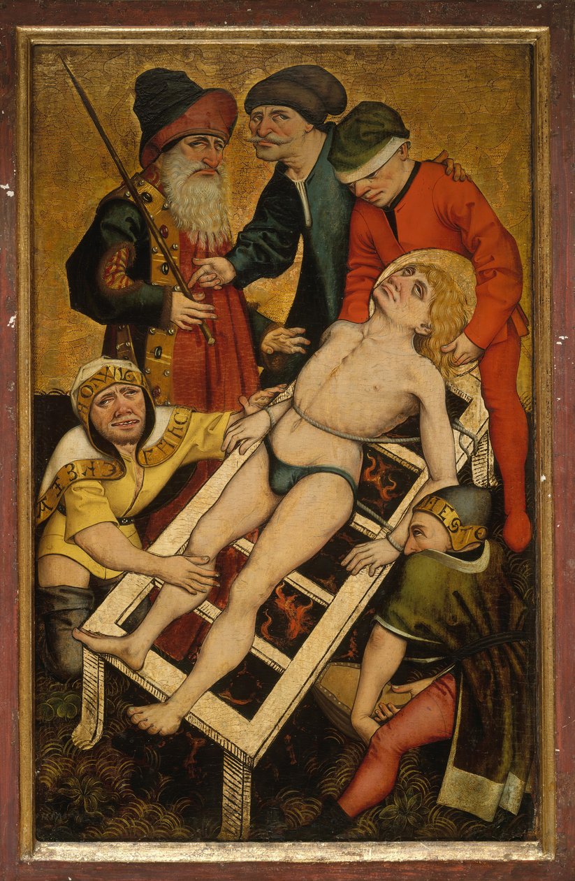 Le martyre de Saint Laurent, revers Donner à boire aux assoiffés - Master of Alkmaar