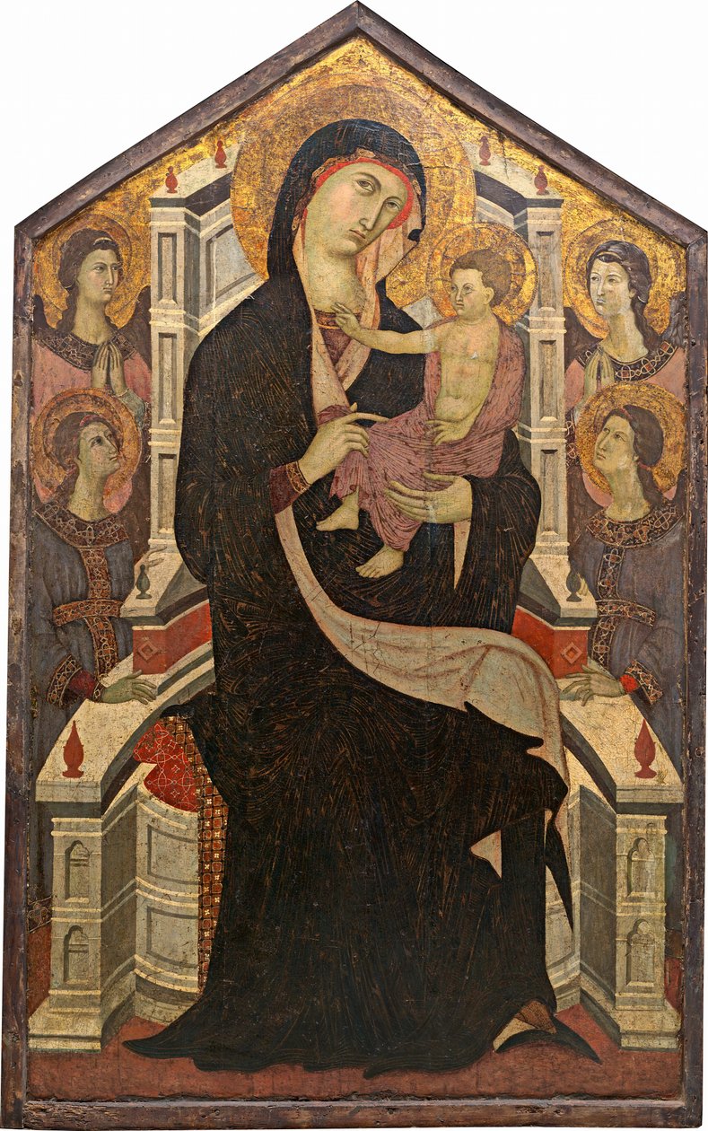 Maestà Madone et Enfant avec quatre anges, vers 1290 - Master of Citta di Castello