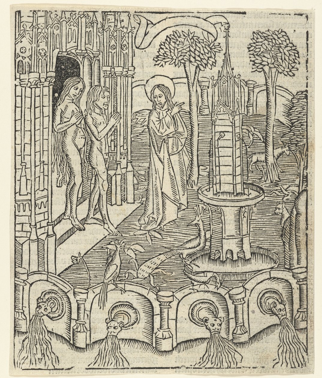 Dieu montre le Paradis à Adam et Ève - Master of Delft (attributed to)