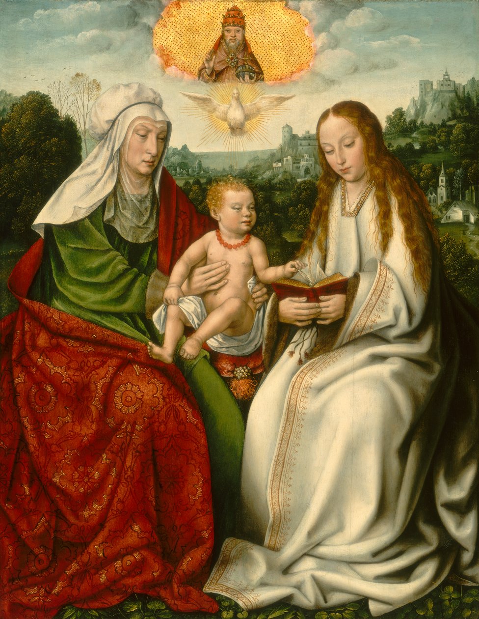 Néerlandais :  De H. Anna-te-Drieën Sainte Anne avec la Vierge et l