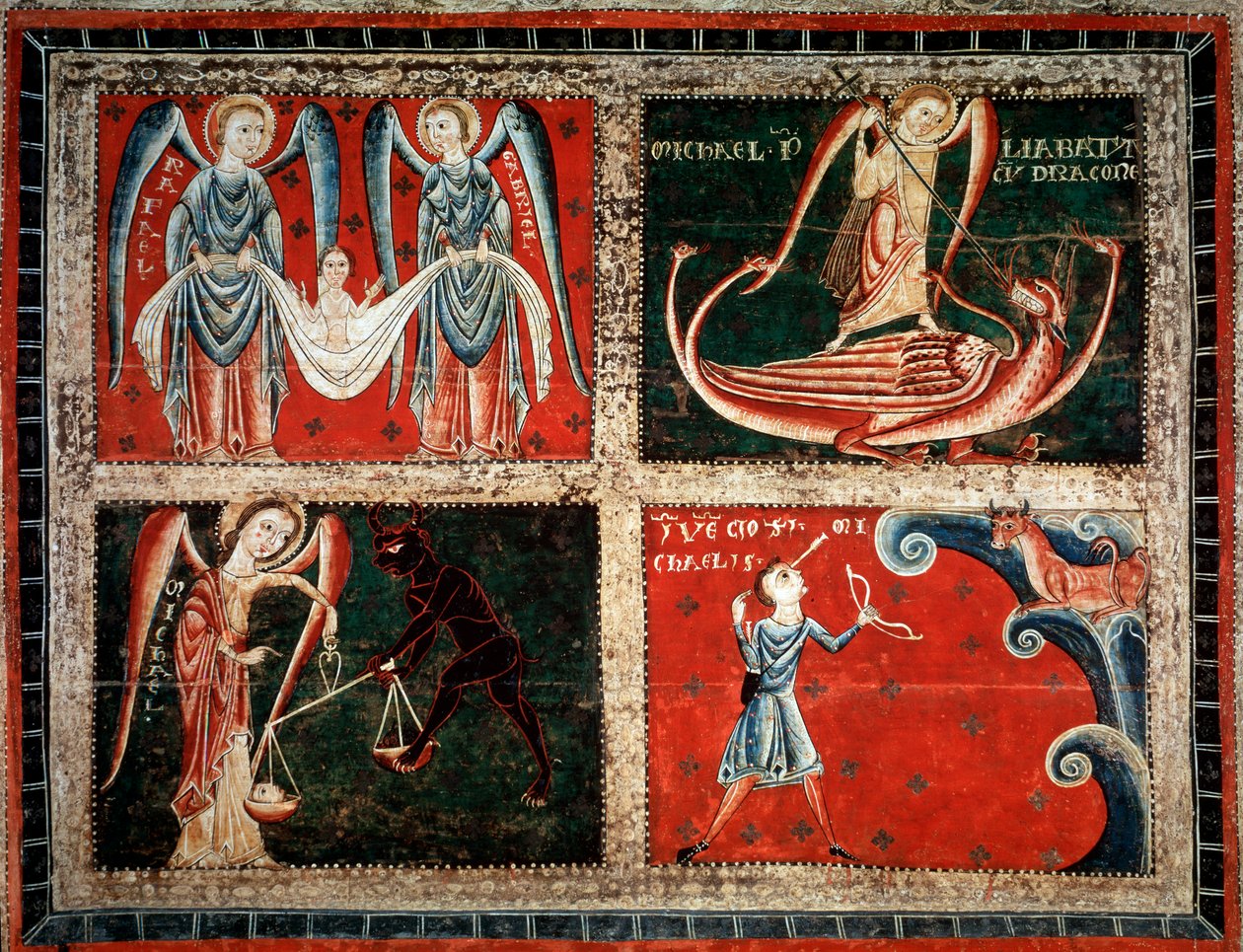 Les Archanges Raphaël, Michel et Gabriel (1220-1250) Du monastère de Santa Maria de Lluca, Espagne Barcelone, Museu Nacional d