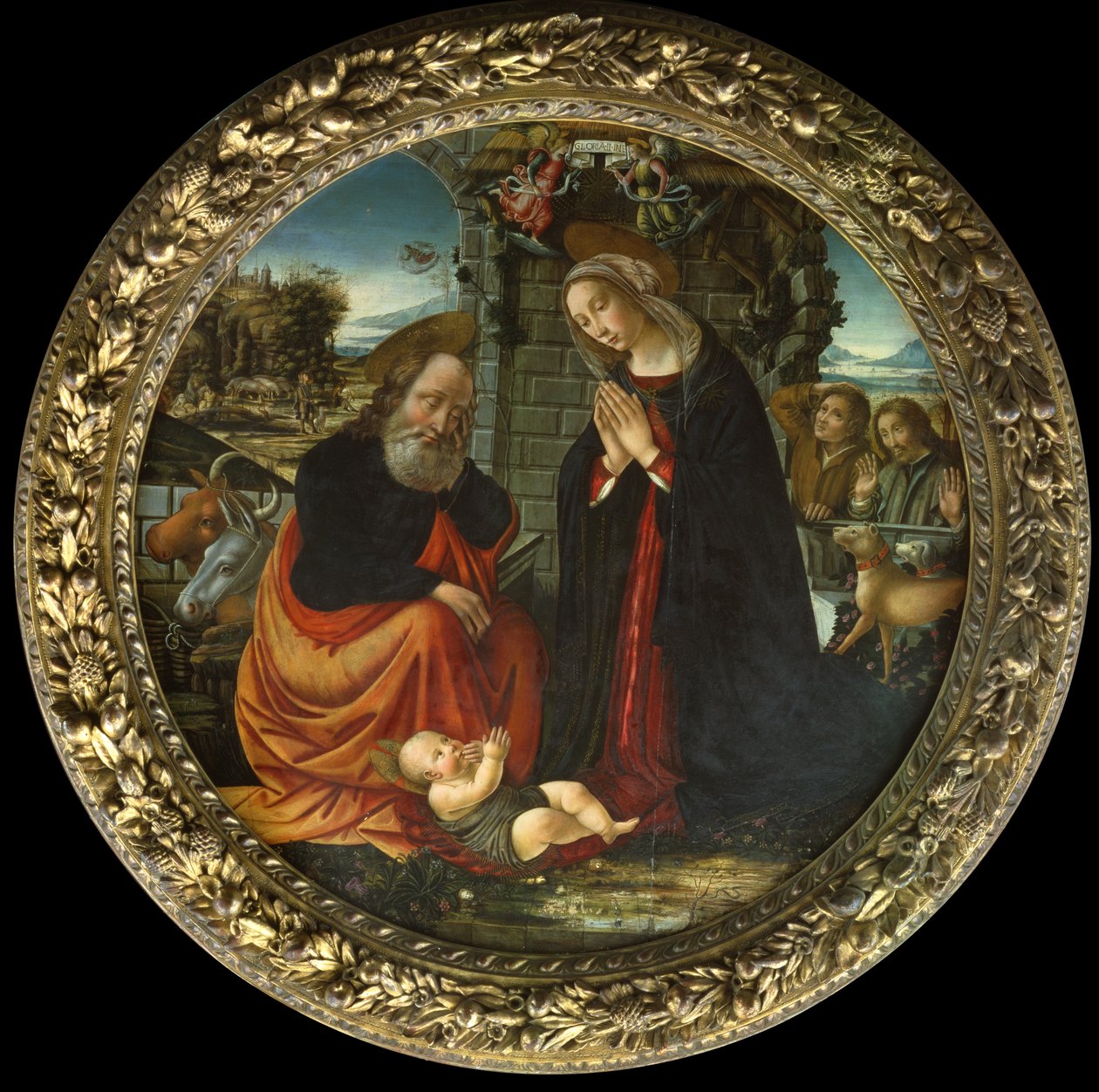 La Nativité, avec Marie et Joseph en route pour Bethléem, l