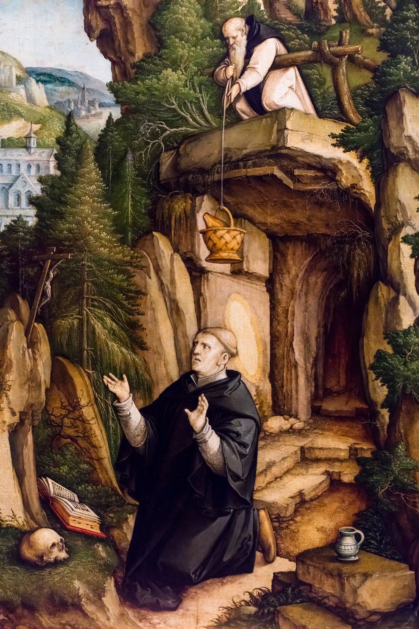 Saint Benoît en ermite priant, vers 1540 (Tempera et huile sur bois (tilleul)) - Master of Messkirch
