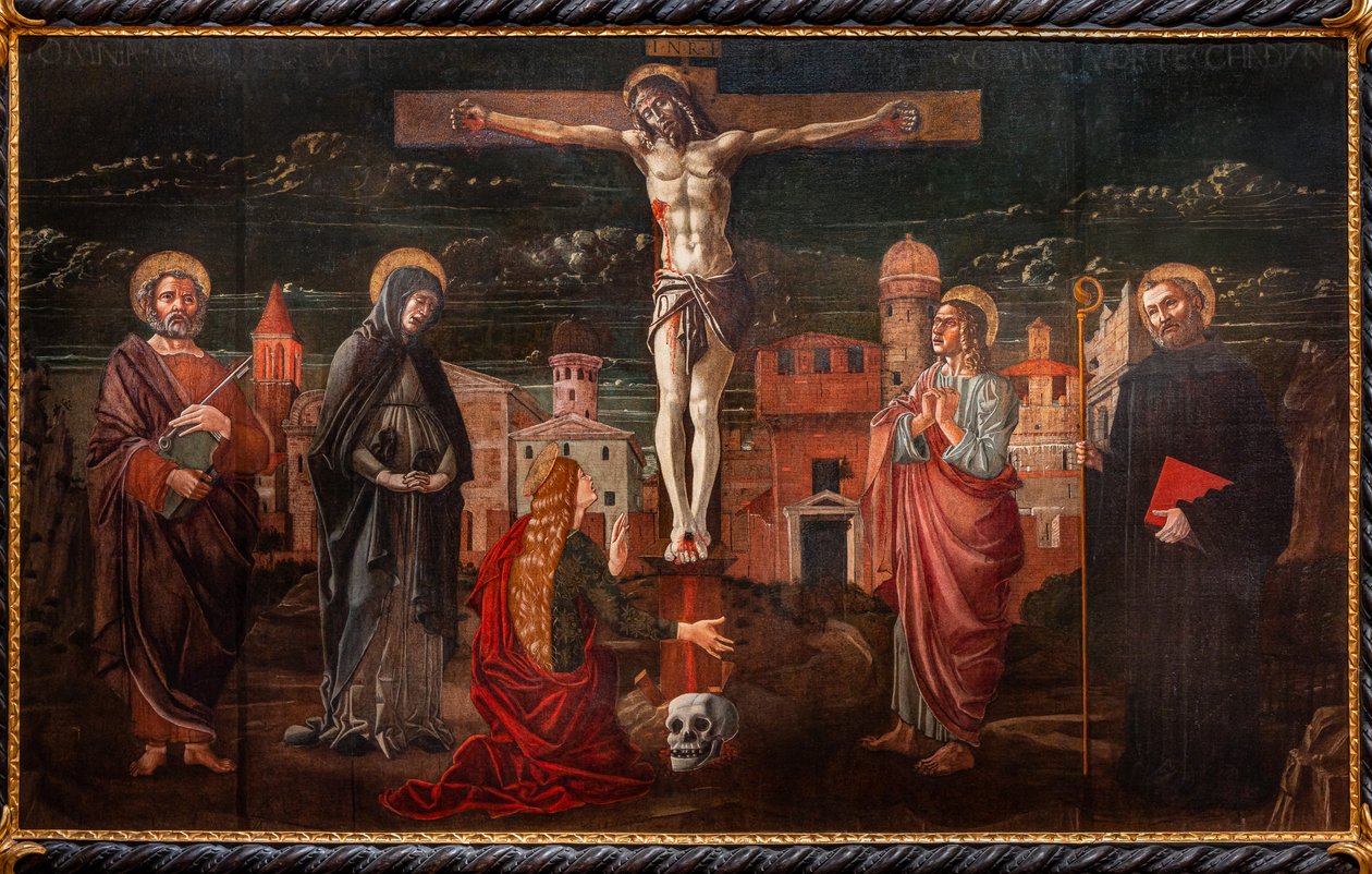 Christ crucifié parmi Saint Pierre, la Vierge, Marie-Madeleine, Saint Jean l
