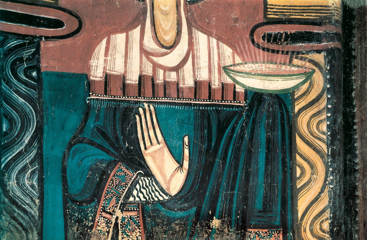 La Vierge. (détail). Fresque du Maître de Saint Clément de Taüll. Vers 1123. De l
