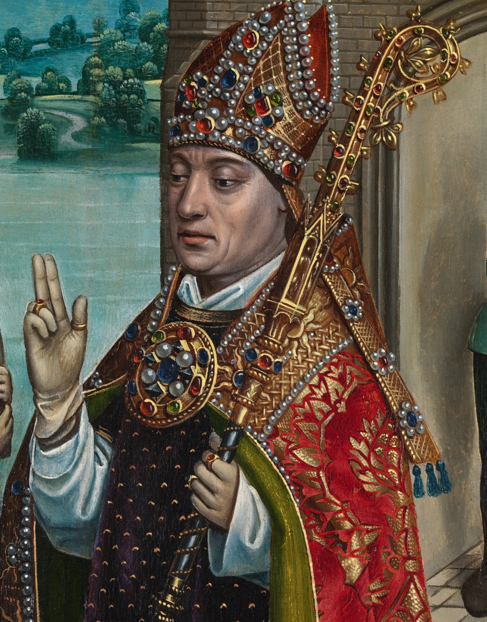 Le Miracle du Grain, du Retable de Saint Nicolas, c.1486-93 (détail) - Master of The Legend of St. Lucy