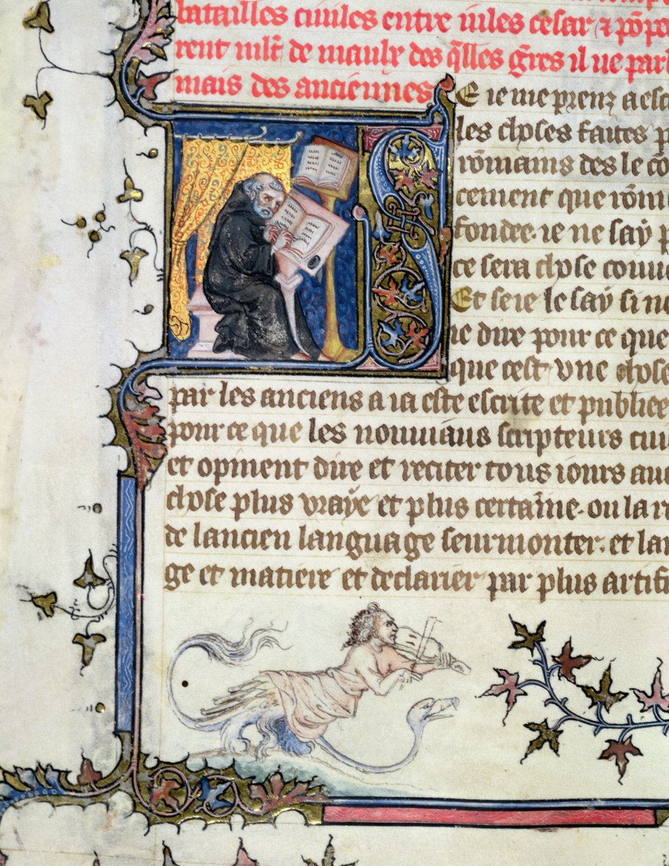 Ms 777 Moine copiant un manuscrit, de L