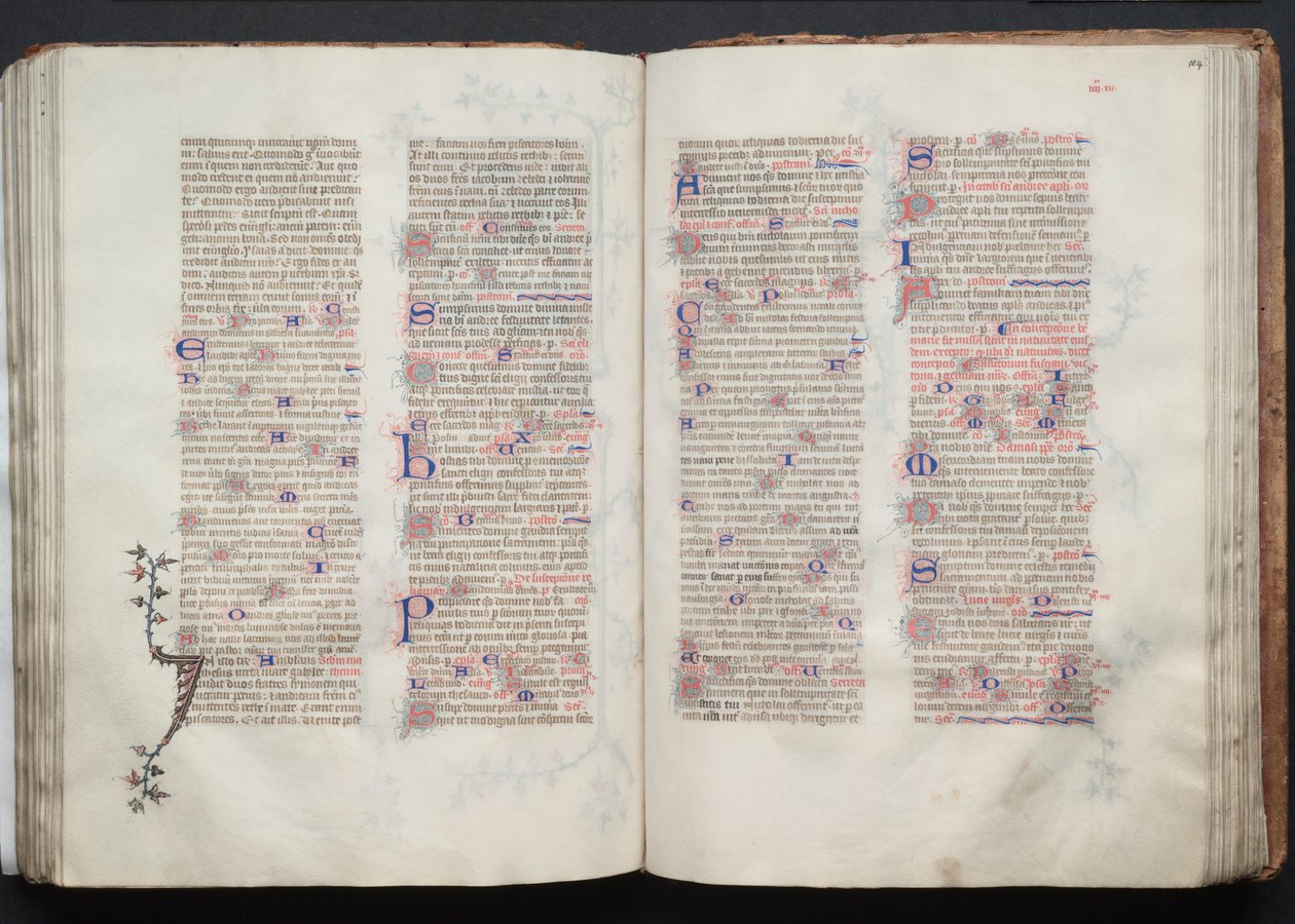 Le Missel de Gotha: Fol. 104r, Texte, vers 1375 - Master of the Boqueteaux