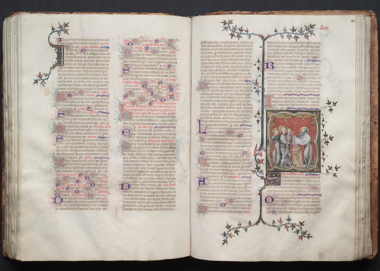 Le Missel de Gotha : Fol. 108r, La Présentation au Temple, vers 1375 - Master of the Boqueteaux