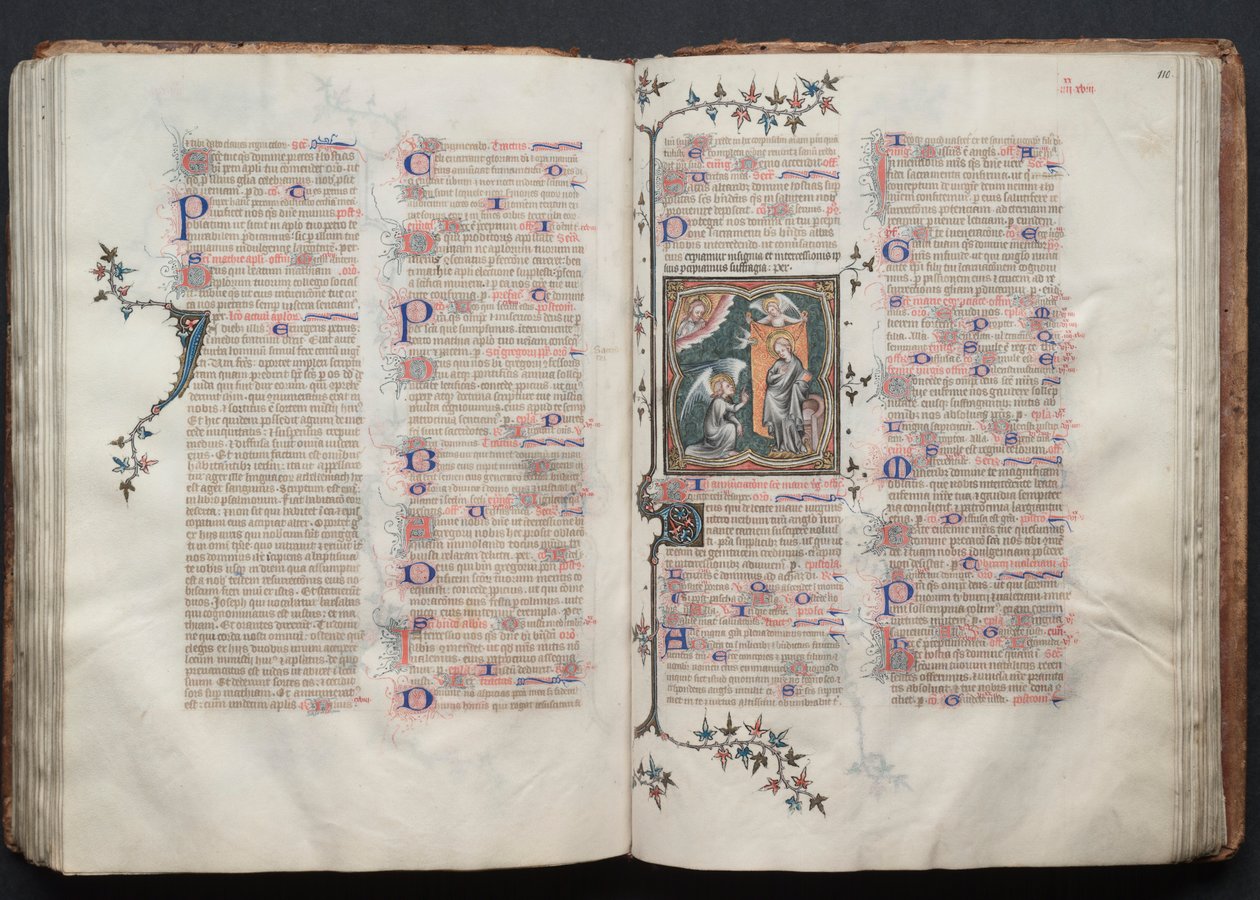 Le Missel de Gotha: Fol. 109v, Texte, vers 1375 - Master of the Boqueteaux