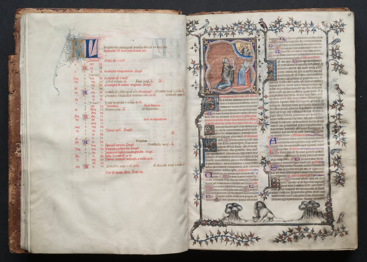 Le Missel de Gotha : Fol. 10v, Texte, vers 1375 - Master of the Boqueteaux