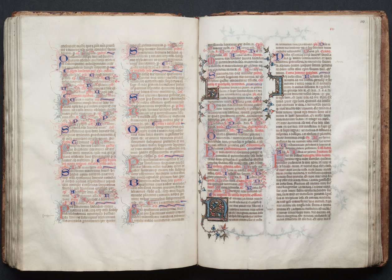 Le Missel de Gotha : Fol. 112v, Texte, vers 1375 - Master of the Boqueteaux