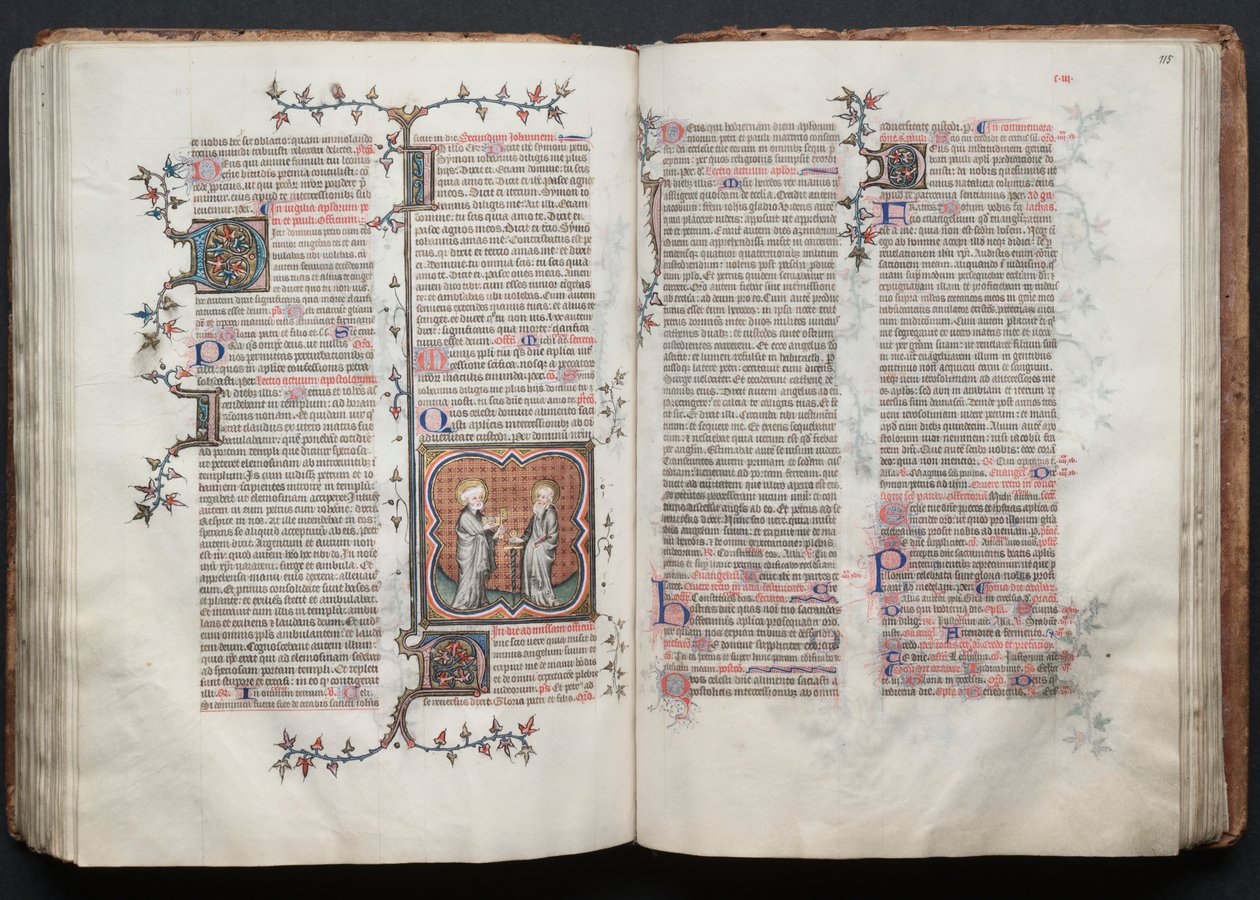 Le Missel de Gotha: Fol. 114v, Saint Pierre et Paul, vers 1375 - Master of the Boqueteaux