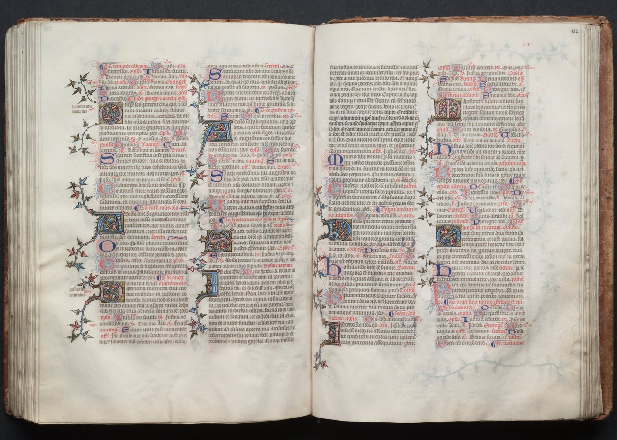 Le Missel de Gotha : Fol. 122r, Texte, vers 1375 - Master of the Boqueteaux
