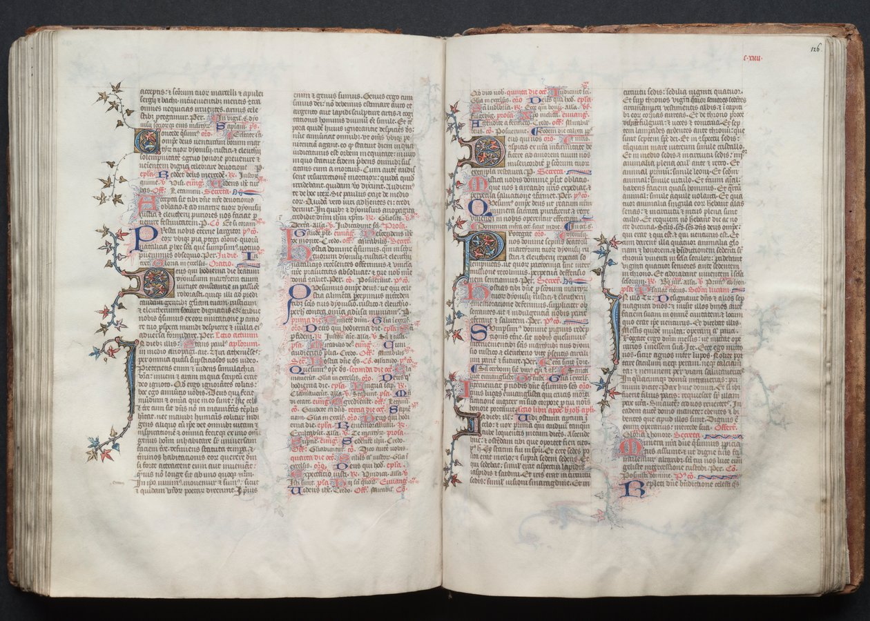 Le Missel de Gotha: Fol. 125v, Texte, vers 1375 - Master of the Boqueteaux