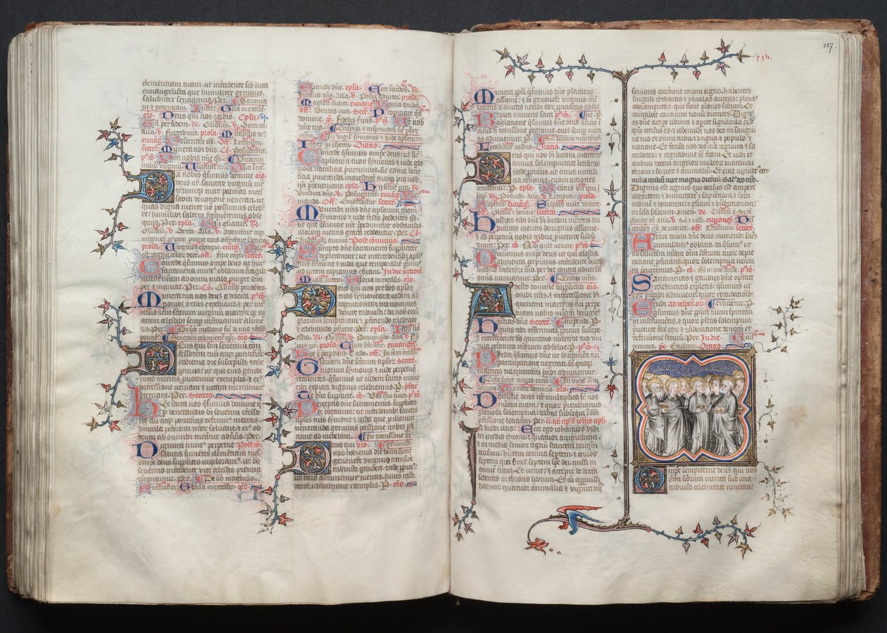 Le Missel de Gotha : Fol. 126v, texte, vers 1375 - Master of the Boqueteaux