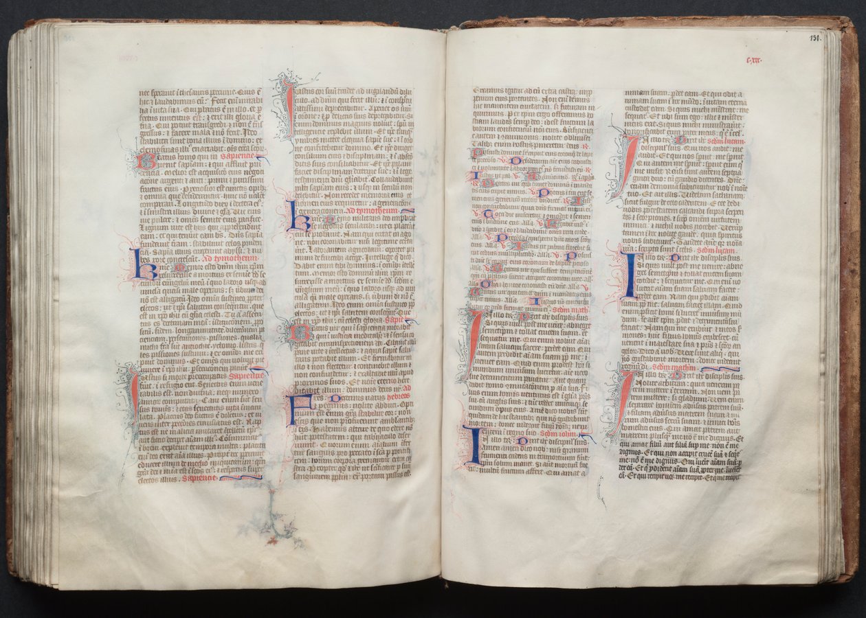 Le Missel de Gotha : Fol. 130v, Texte, vers 1375 - Master of the Boqueteaux
