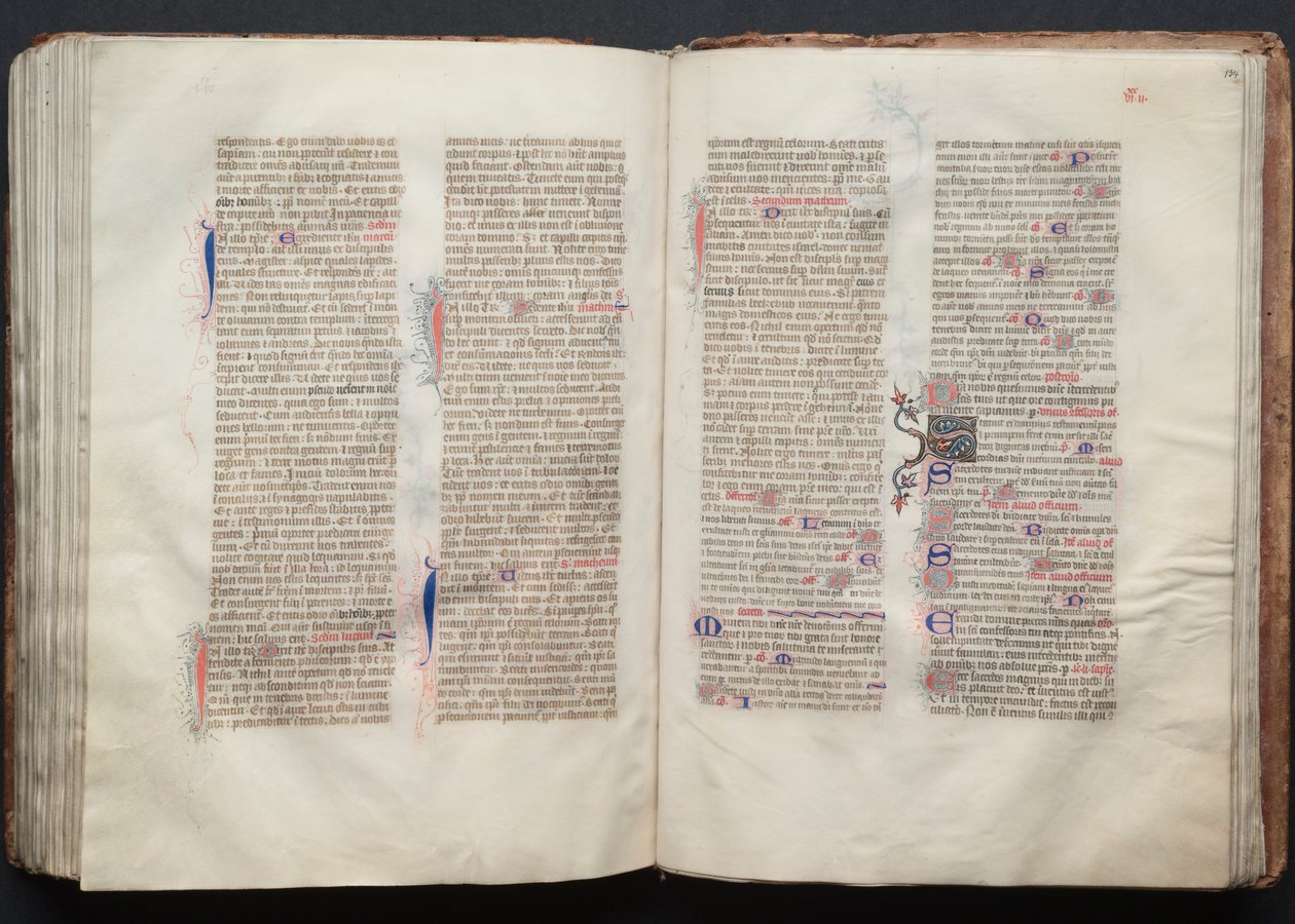 Le Missel de Gotha : Fol. 133v, Texte, vers 1375 - Master of the Boqueteaux
