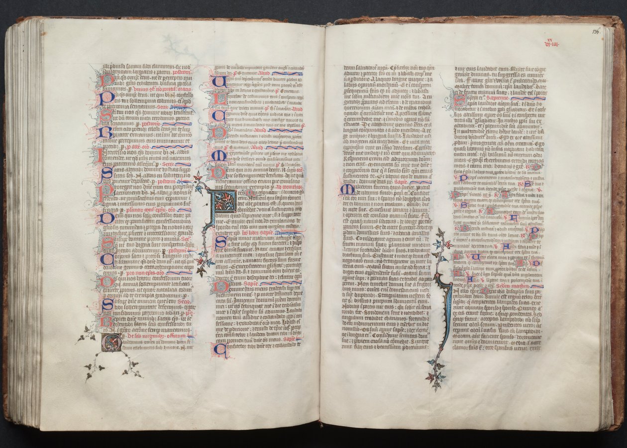 Le Missel de Gotha : Fol. 136r, Texte, vers 1375 - Master of the Boqueteaux