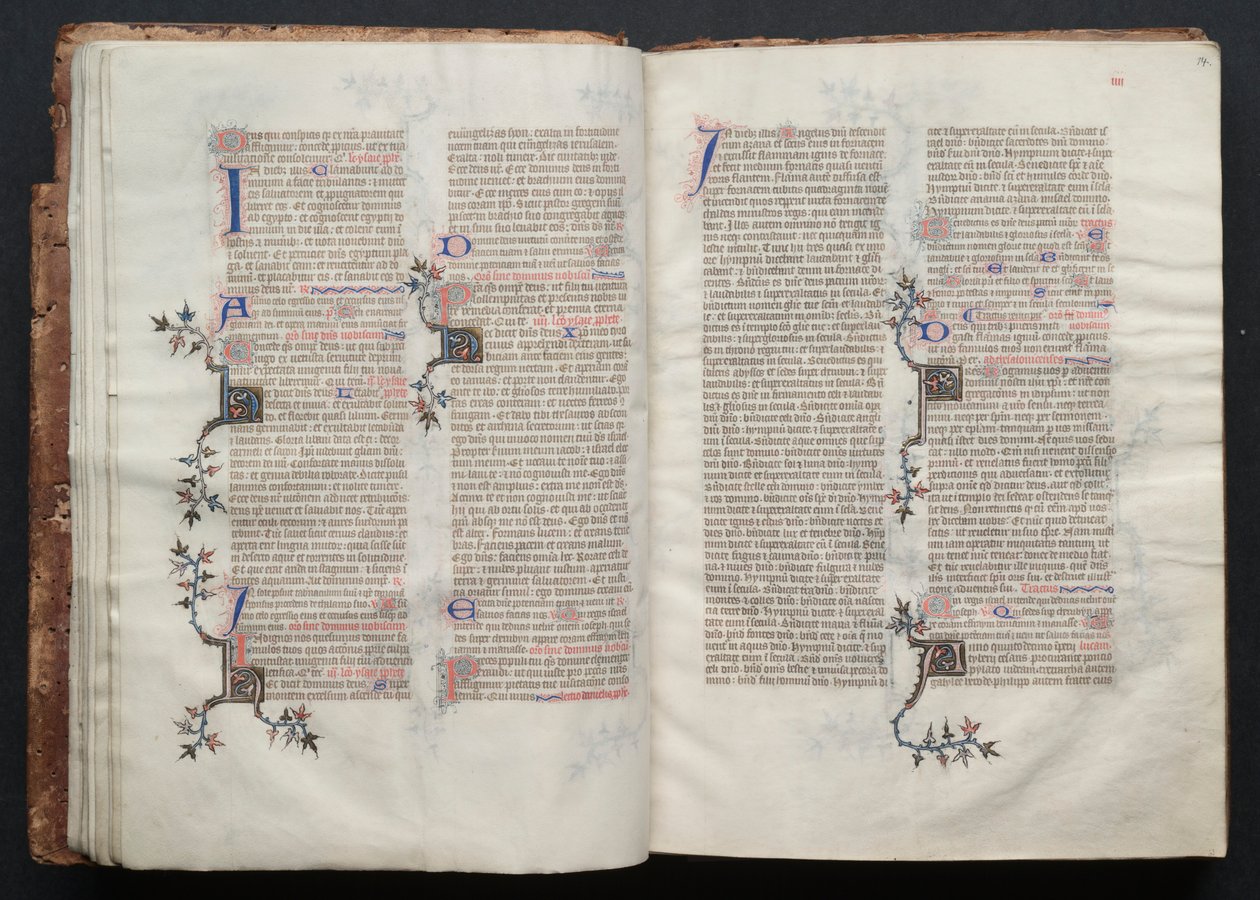 Le Missel de Gotha: Fol. 13v, Texte, vers 1375 - Master of the Boqueteaux