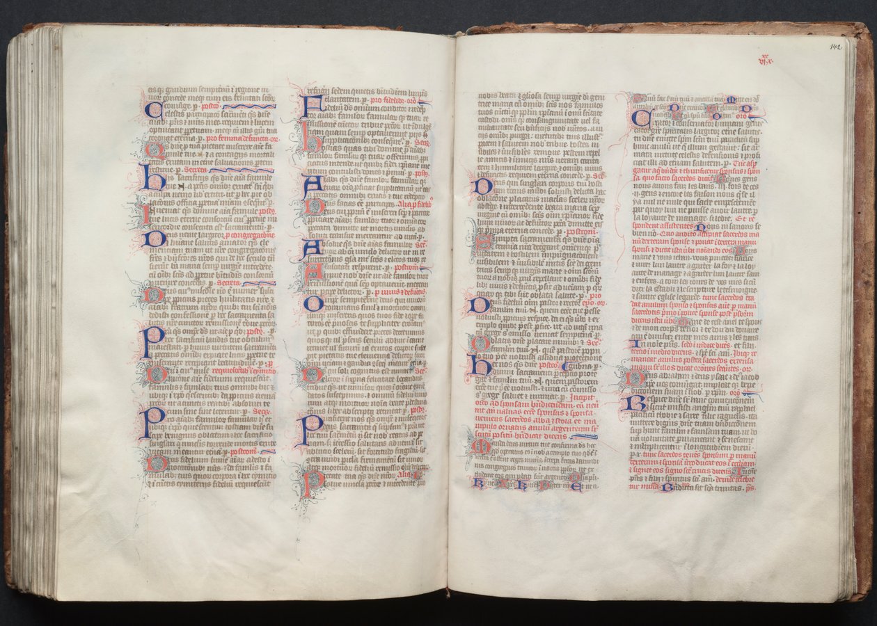 Le Missel de Gotha : Fol. 141v, Texte, vers 1375 - Master of the Boqueteaux
