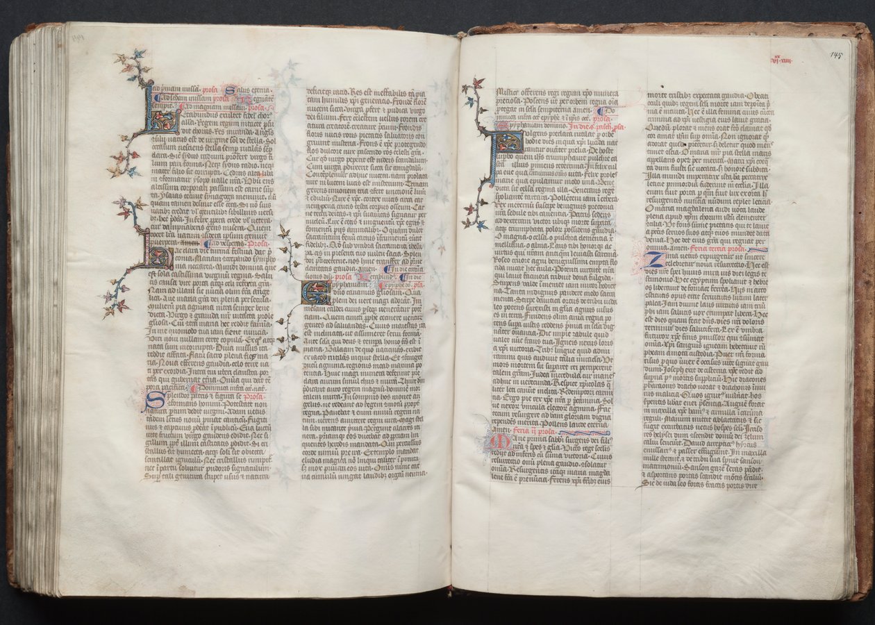 Le Missel de Gotha : Fol. 144v, texte, vers 1375 - Master of the Boqueteaux