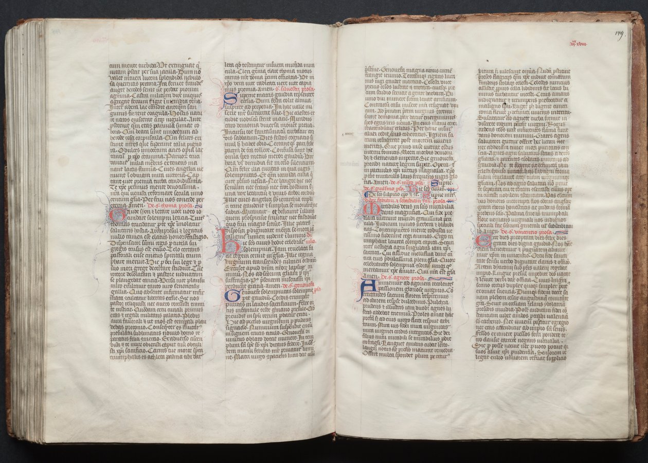 Le Missel de Gotha : Fol. 148v, Texte, vers 1375 - Master of the Boqueteaux