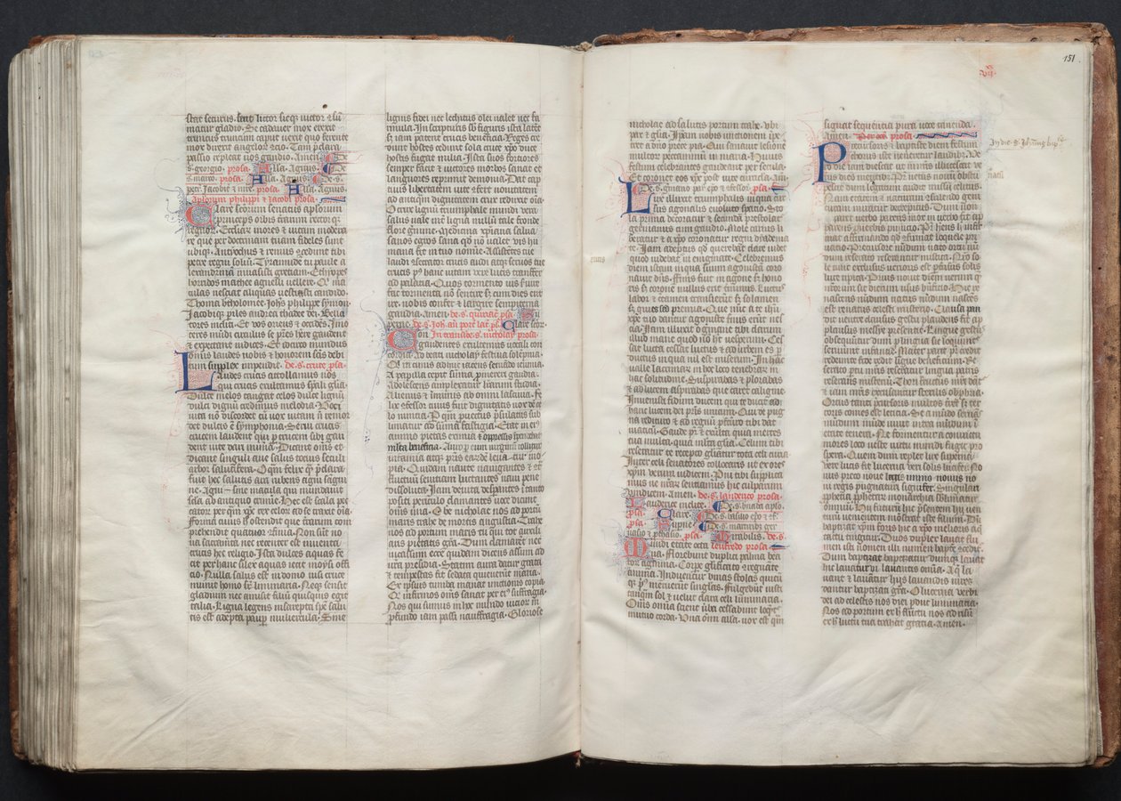 Le Missel de Gotha: Fol. 151r, Texte, vers 1375 - Master of the Boqueteaux