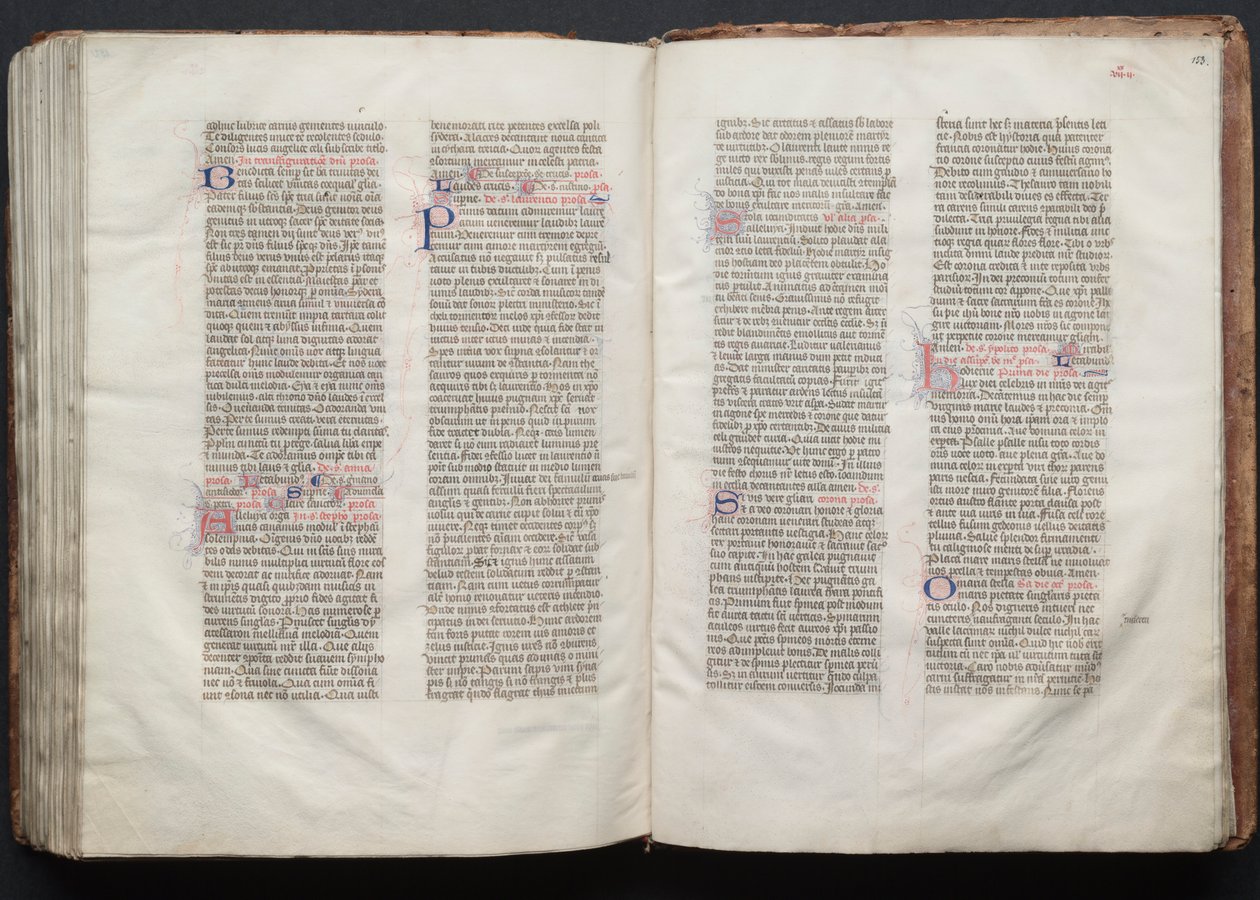 Le Missel de Gotha : Fol. 153r, Texte, vers 1375 - Master of the Boqueteaux