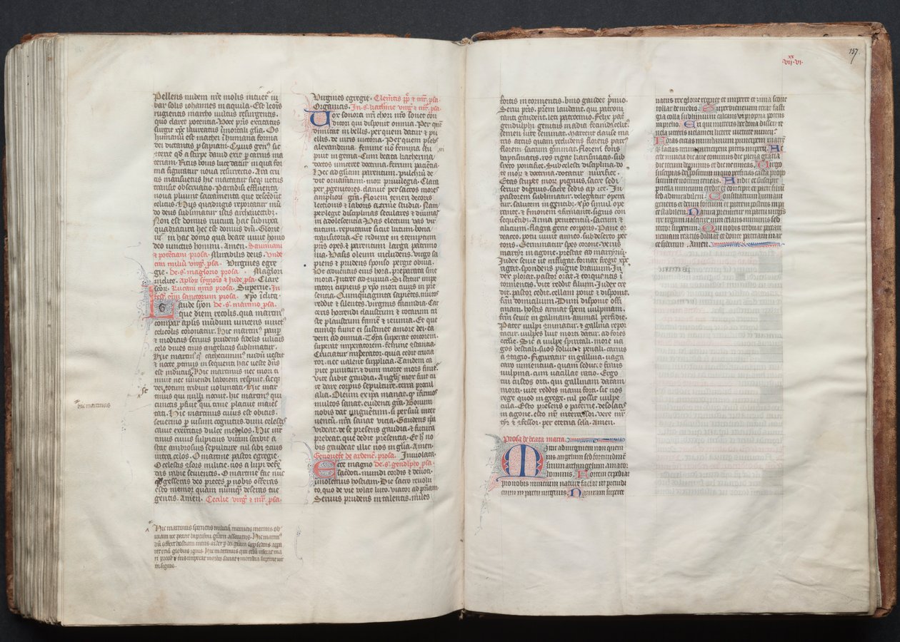 Le Missel de Gotha : Fol. 157r, Texte, vers 1375 - Master of the Boqueteaux
