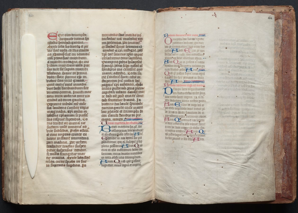 Le Missel de Gotha: Fol. 164r, Texte, vers 1375 - Master of the Boqueteaux