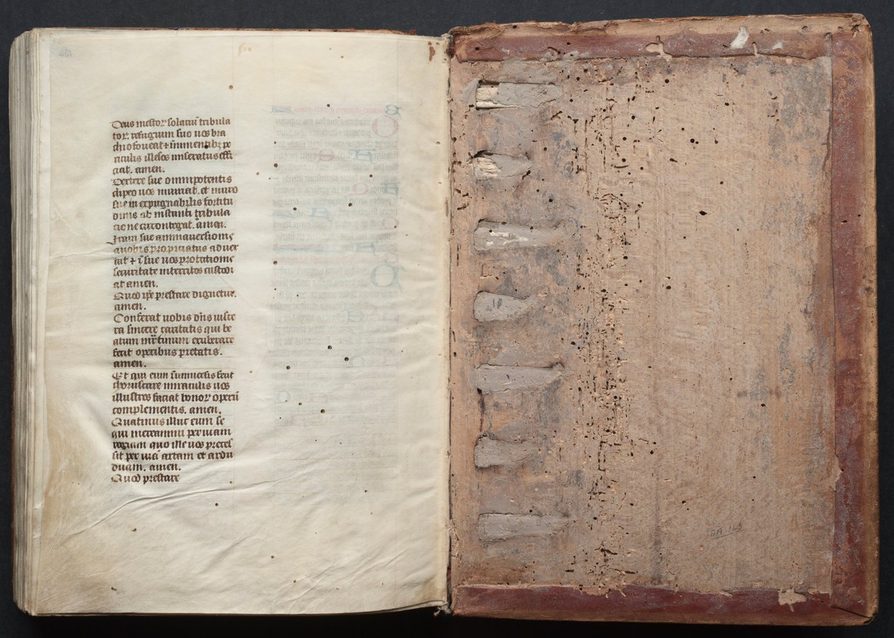 Le Missel de Gotha : Fol. 164v, Texte, vers 1375 - Master of the Boqueteaux