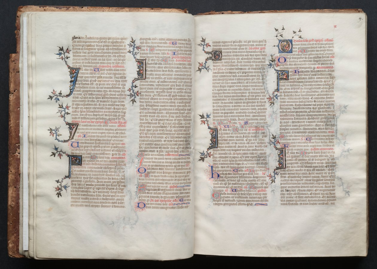 Le Missel de Gotha : Fol. 19r, Texte, vers 1375 - Master of the Boqueteaux