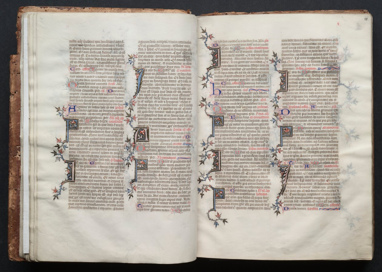 Le Missel de Gotha : Fol. 20r, Texte, vers 1375 - Master of the Boqueteaux