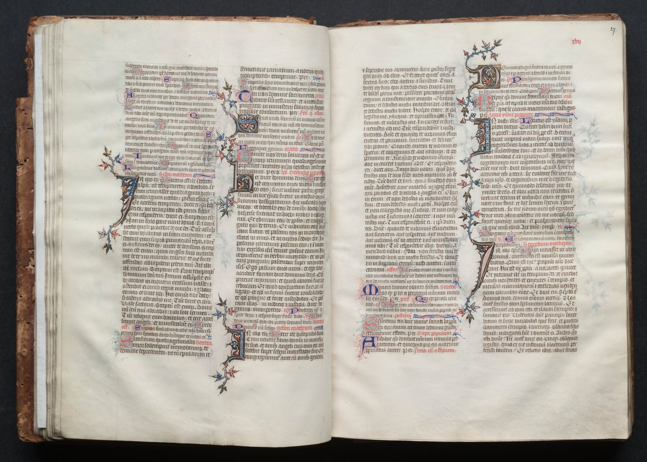 Le Missel de Gotha : Fol. 27r, Texte, c. 1375 - Master of the Boqueteaux