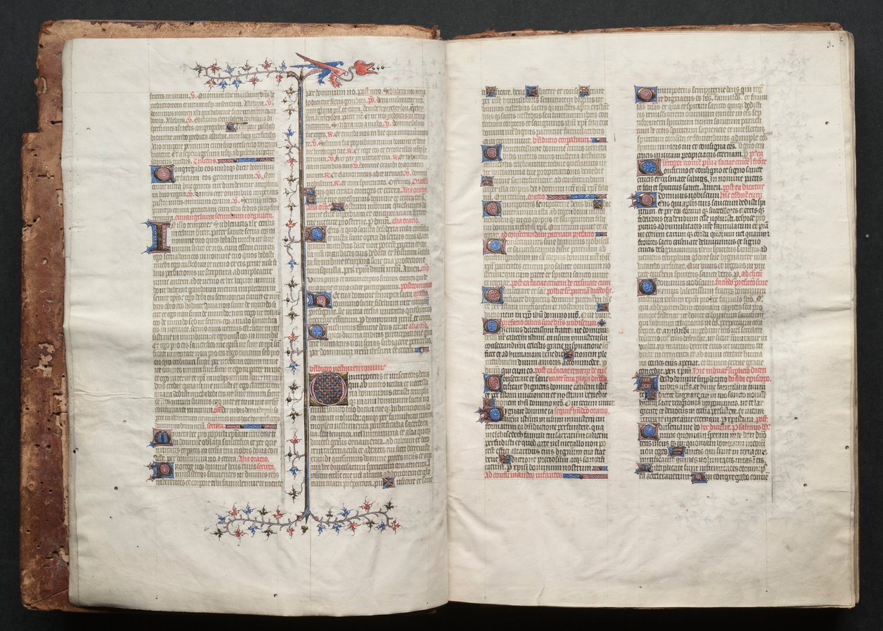 Le Missel de Gotha: Fol. 2v, Texte, vers 1375 - Master of the Boqueteaux
