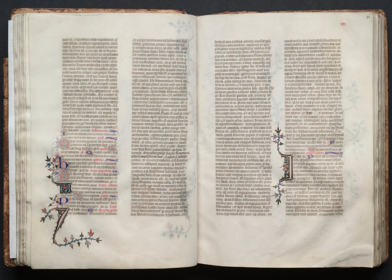 Le Missel de Gotha : Fol. 35v, Texte, vers 1375 - Master of the Boqueteaux