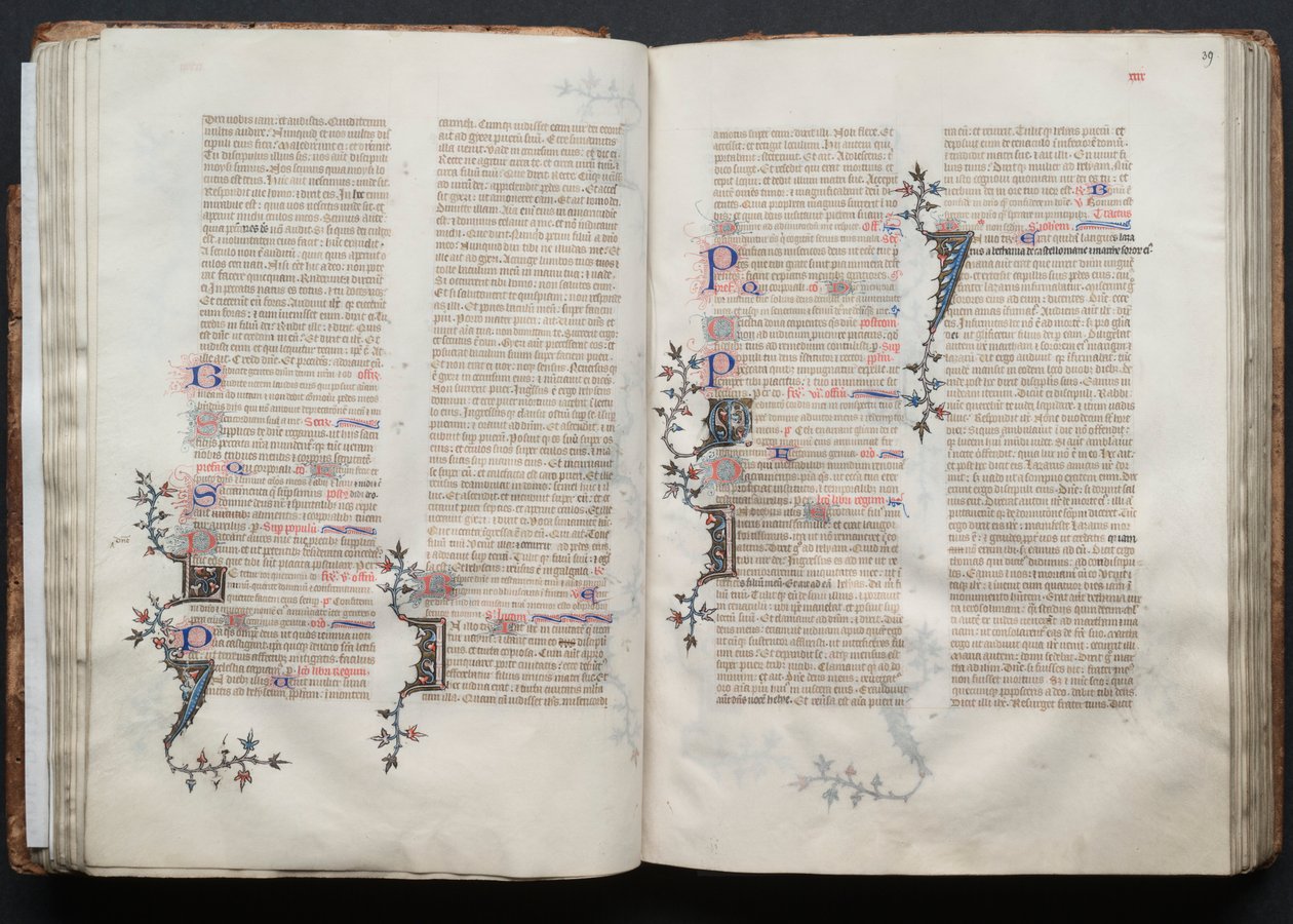 Le Missel de Gotha : Fol. 38v, Texte, vers 1375 - Master of the Boqueteaux