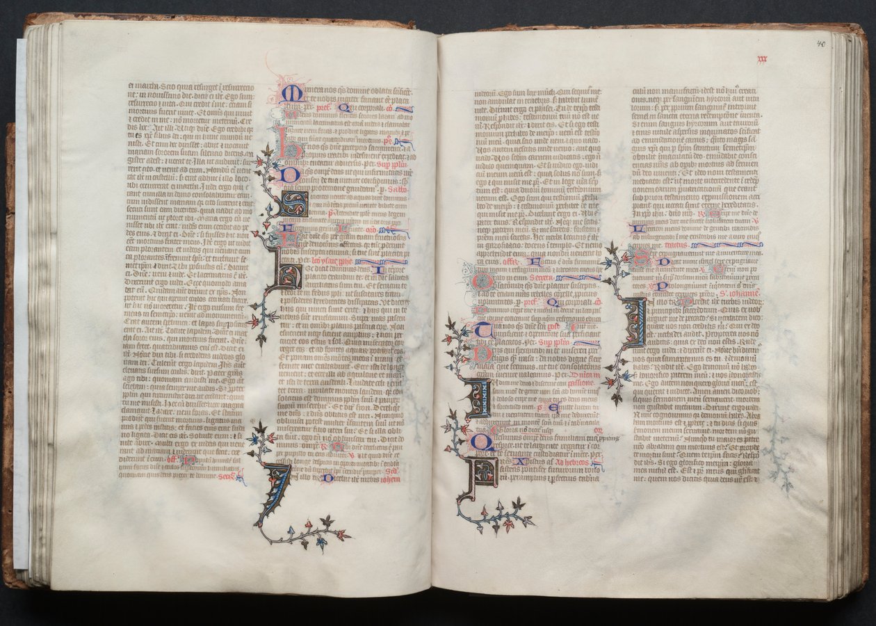 Le Missel de Gotha: Fol. 40r, Texte, vers 1375 - Master of the Boqueteaux