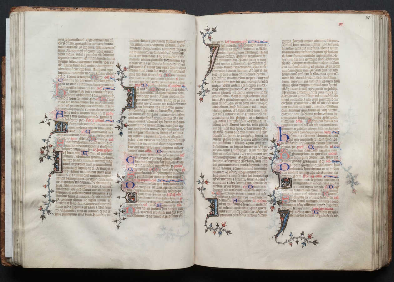 Le Missel de Gotha: Fol. 41r, Texte, vers 1375 - Master of the Boqueteaux