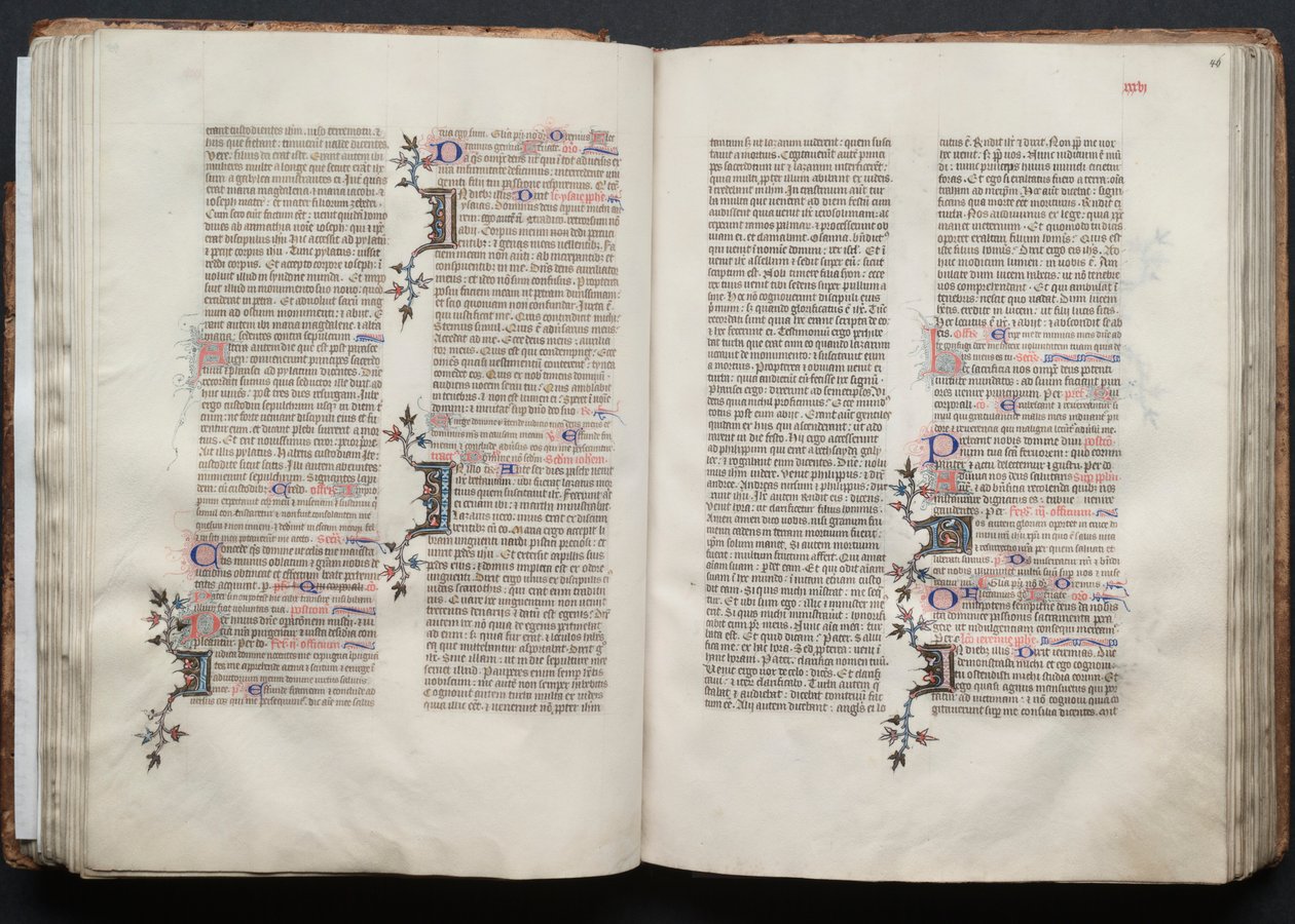 Le Missel de Gotha : Fol. 46r, Texte, vers 1375 - Master of the Boqueteaux