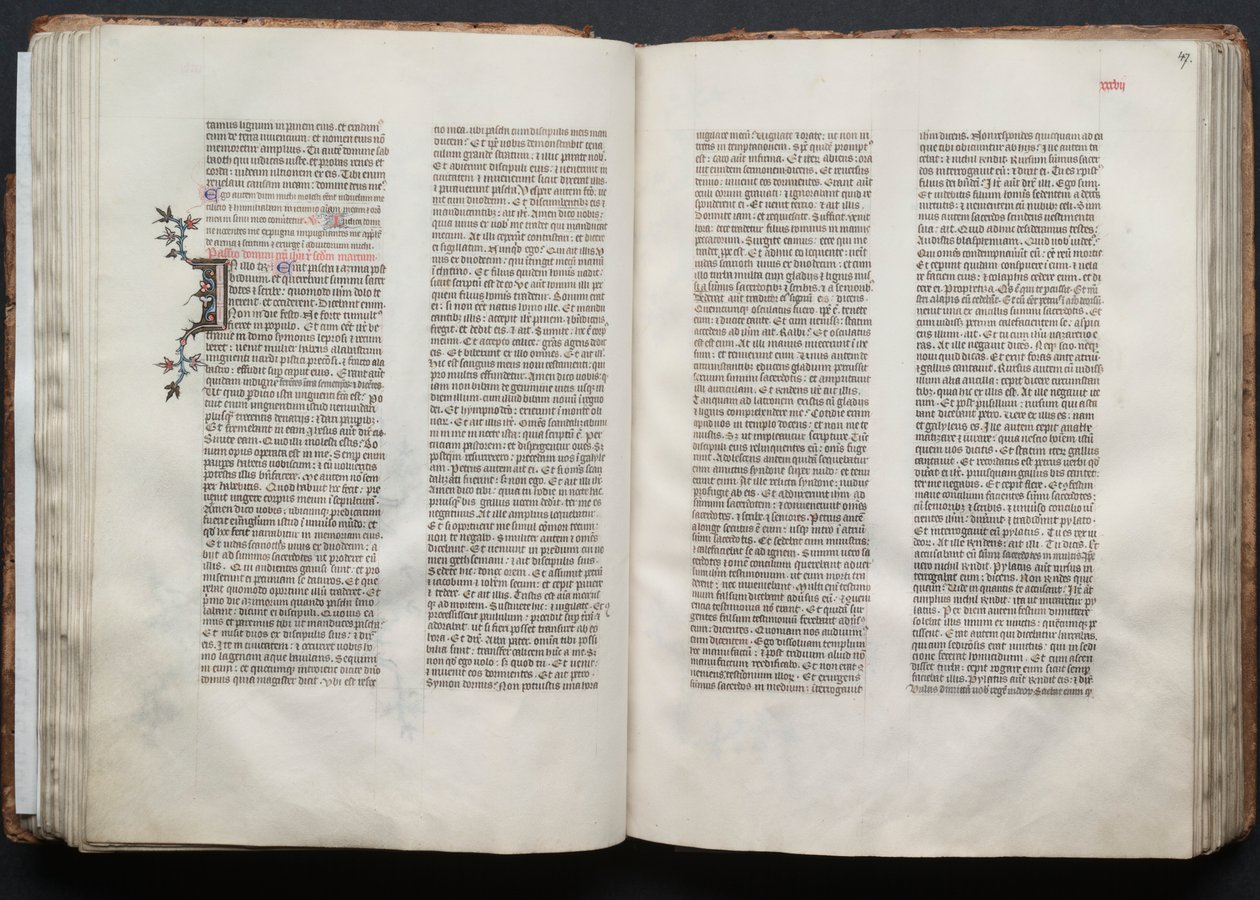 Le Missel de Gotha : Fol. 46v, Texte, vers 1375 - Master of the Boqueteaux