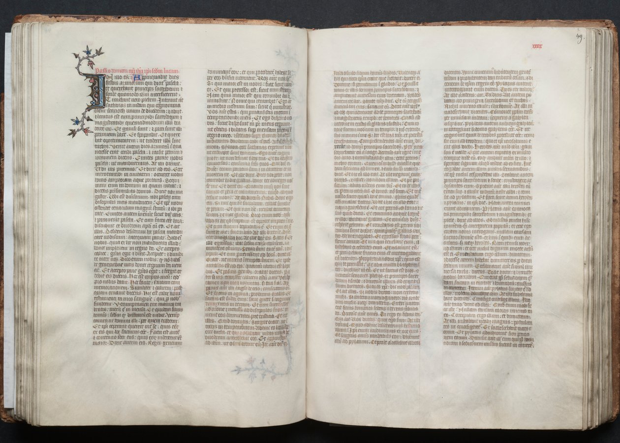 Le Missel de Gotha : Fol. 49r, Texte, vers 1375 - Master of the Boqueteaux