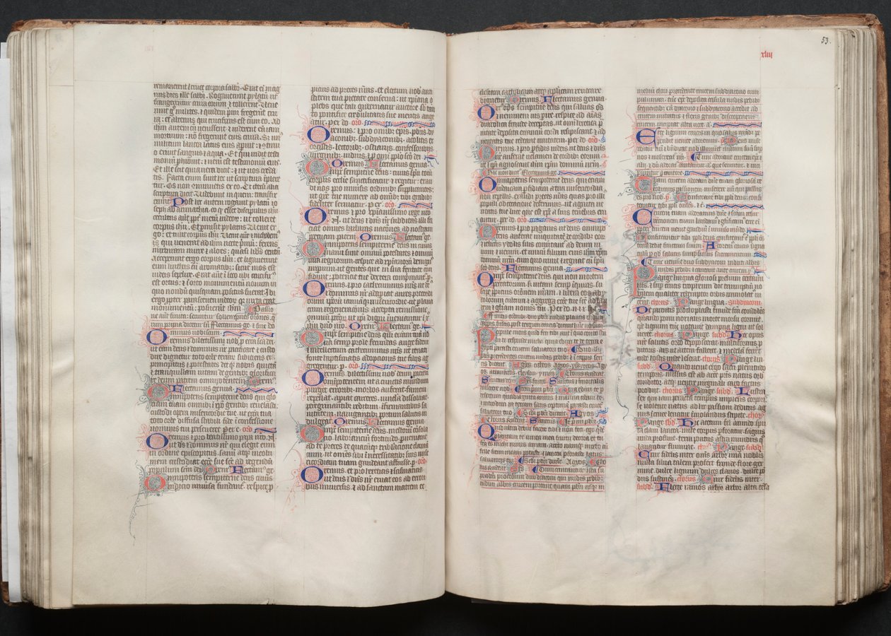 Le Missel de Gotha : Fol. 52v, Texte, c. 1375 - Master of the Boqueteaux