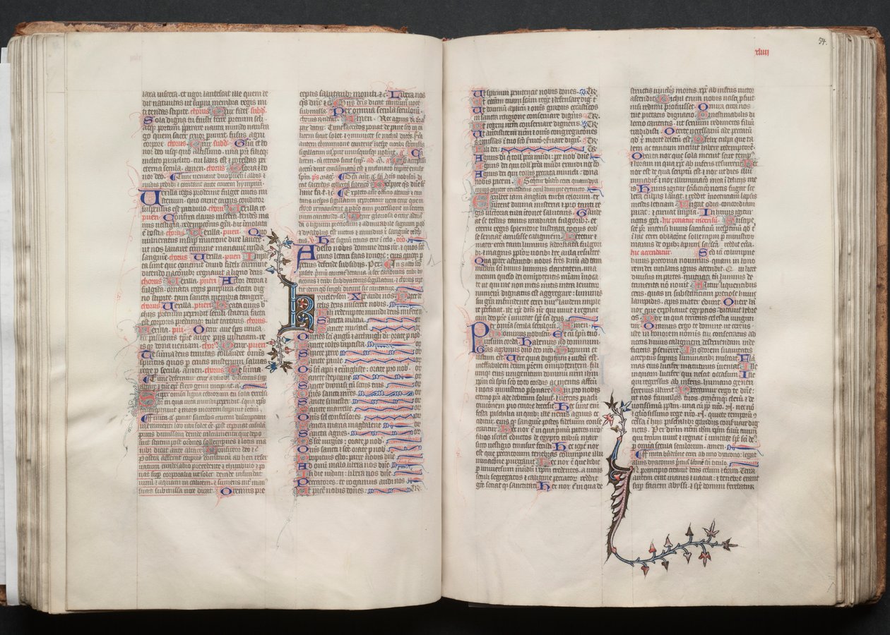 Le Missel de Gotha : Fol. 54r, Texte, vers 1375 - Master of the Boqueteaux